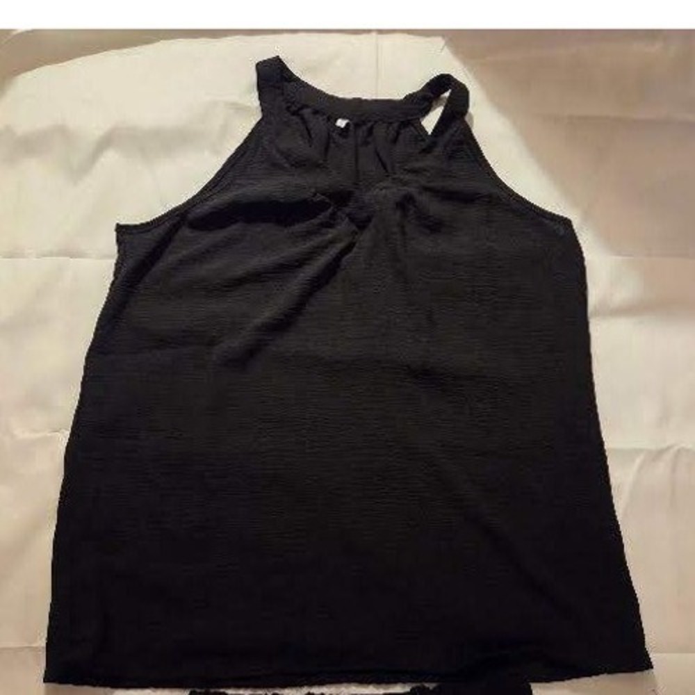 Black Halter Tank Top and Drawstring Shorts Two Piece Set Size S